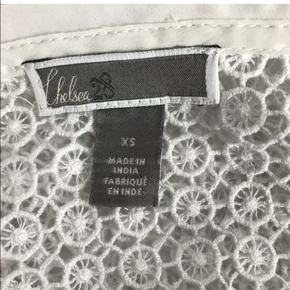Chelsea28 Womens White Pullover Sheer Top Size XS - Picture 2 of 8